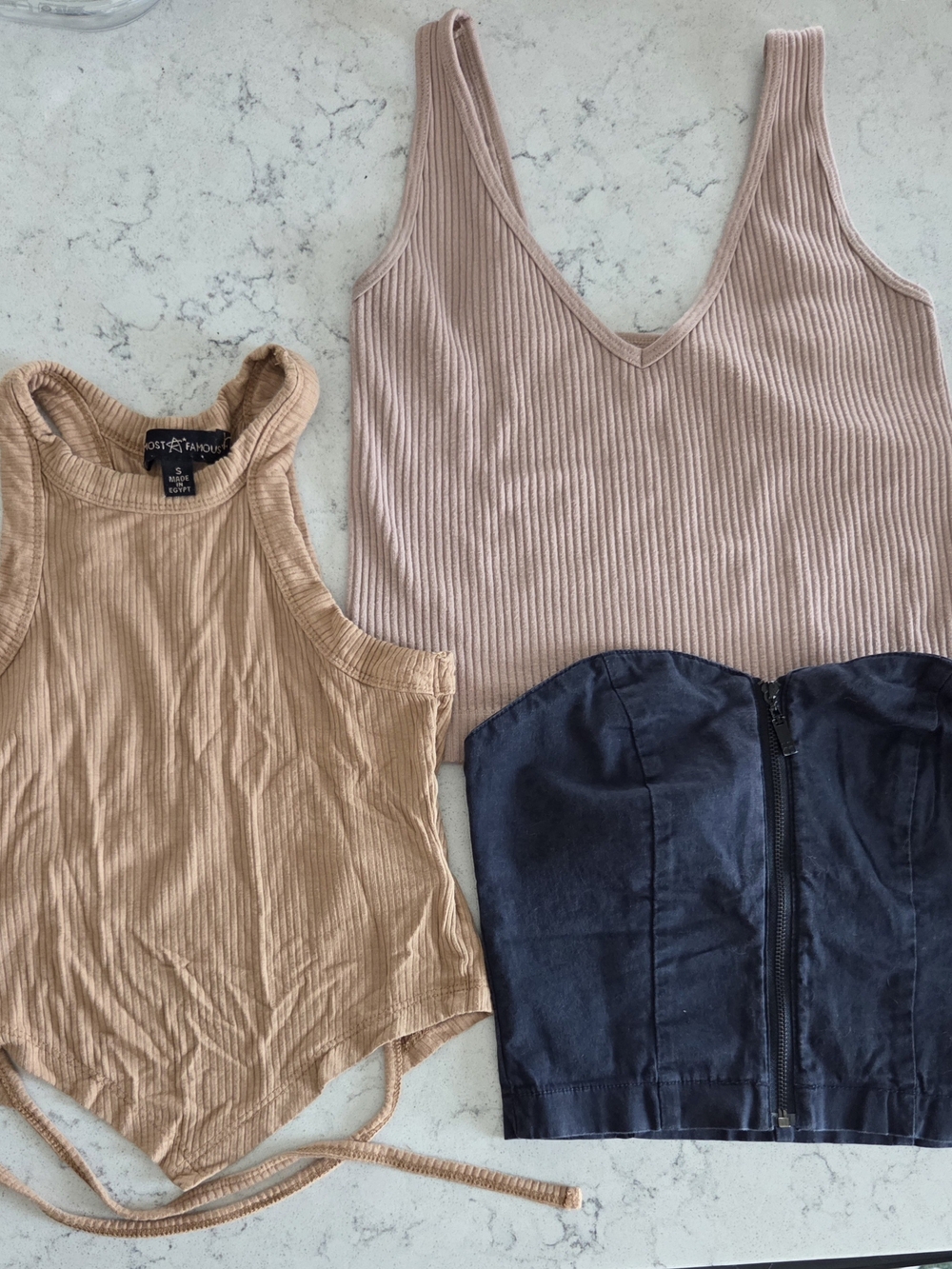 Women’s Ribbed V-Neck Tank Top - Blush Pink